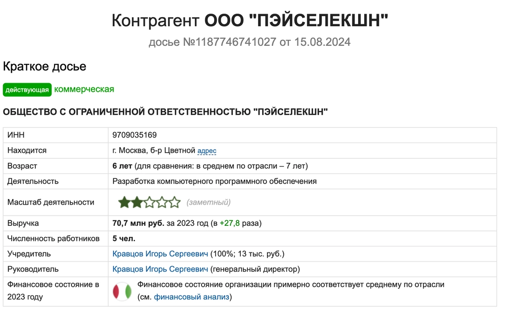 Рост выручки хайриск компании ПЭЙСЕЛЕКШН в 27 раз